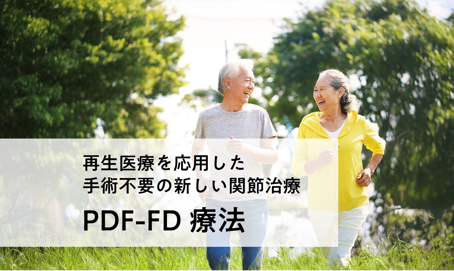 再生医療を応用した手術不要の新しい関節治療 PDF-FD療法